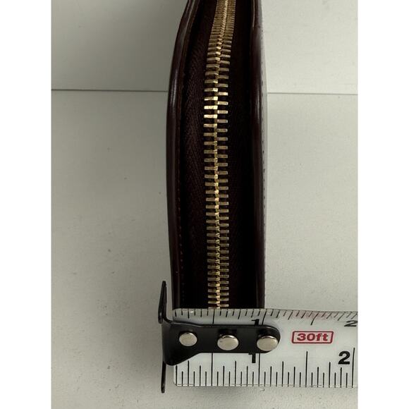 Saint Laurent Amerena Zip Around Wallet Burgundy Leather - Picture 15 of 15